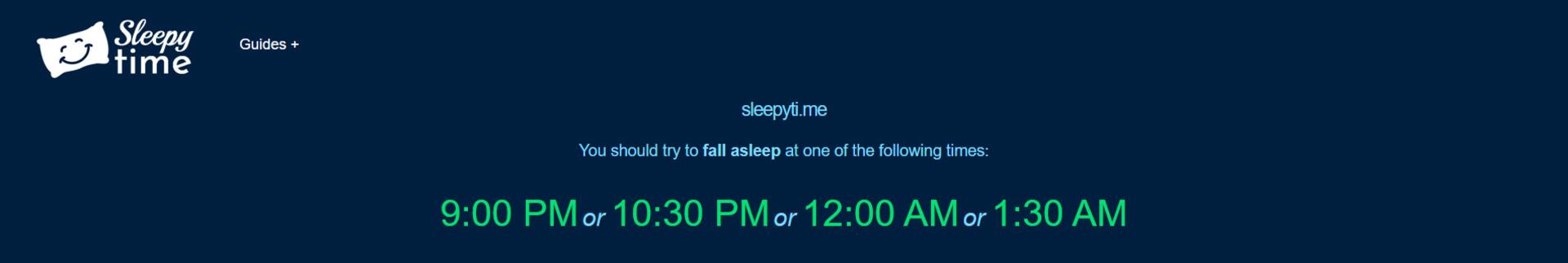اسکرین شات وب سایت SleepyTime