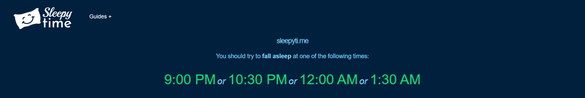 اسکرین شات وب سایت SleepyTime