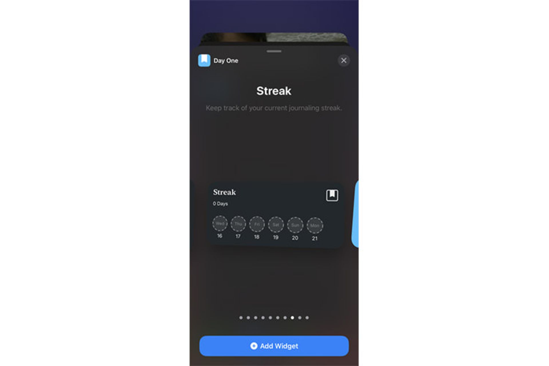 day one widget