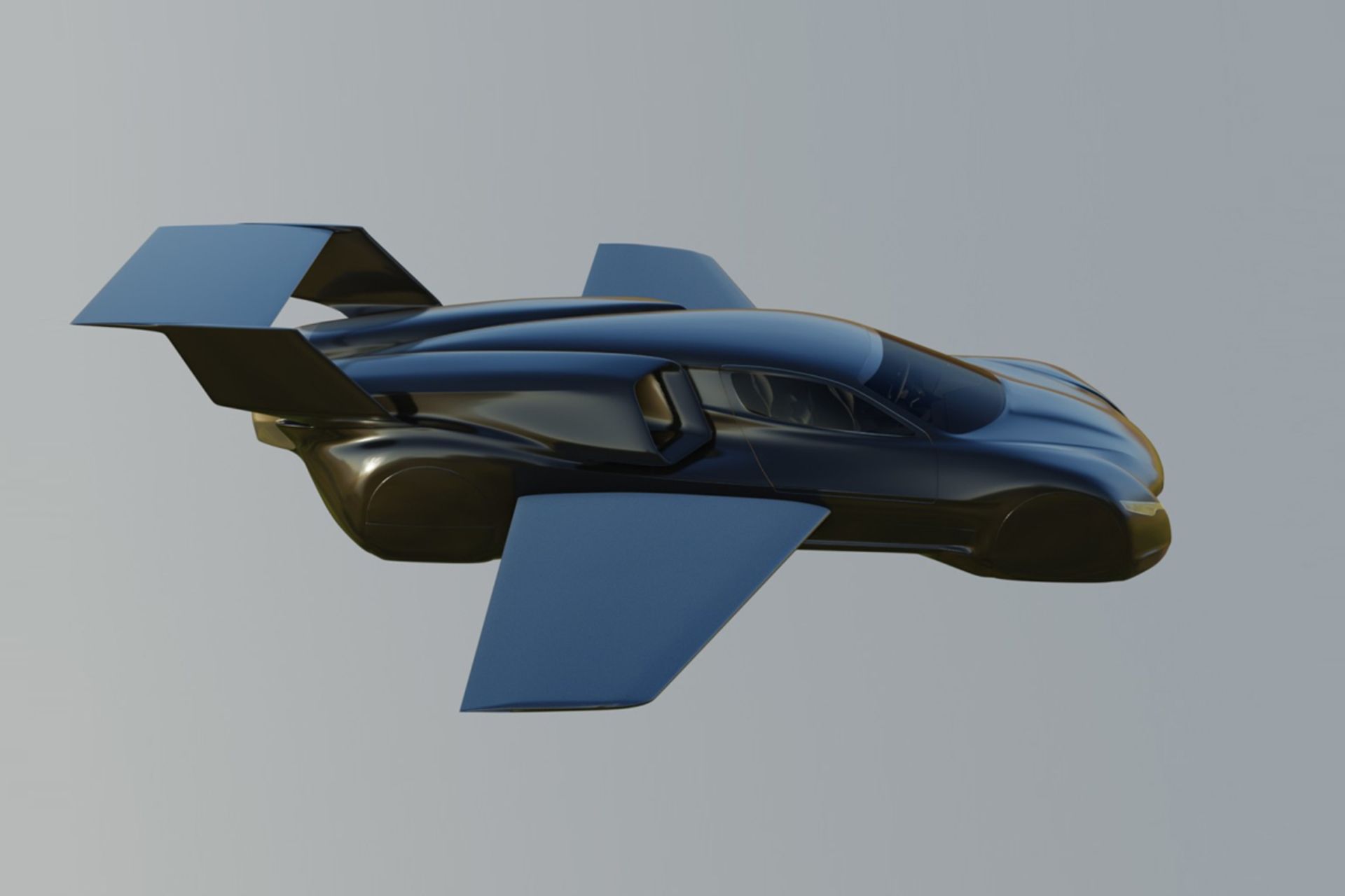 طرح مفهومی خودرو پرنده Firenze Lanciare نمای نیم رخ