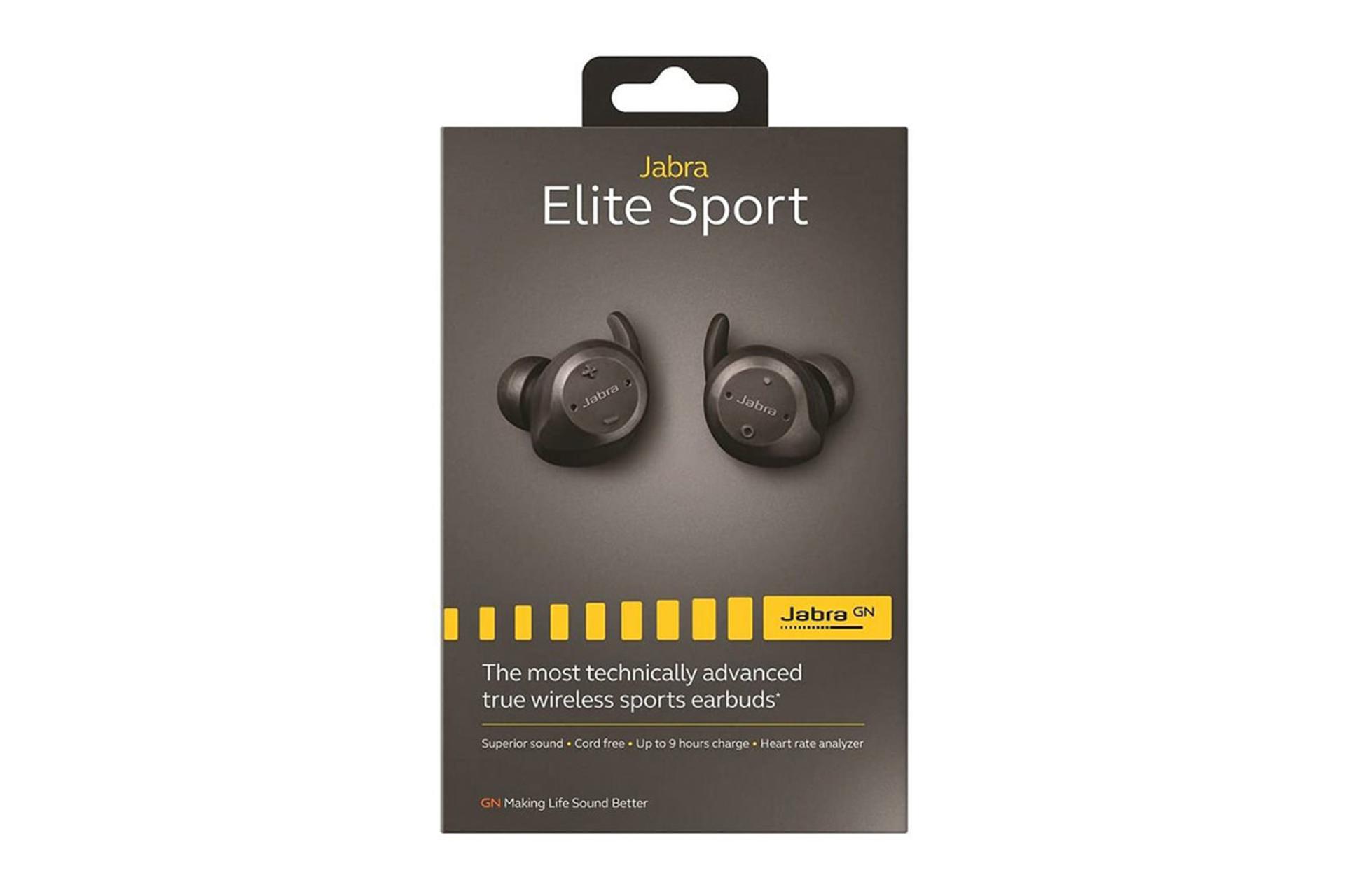 جعبه هدفون جبرا  Jabra Elite Sport black earbuds مشکی
