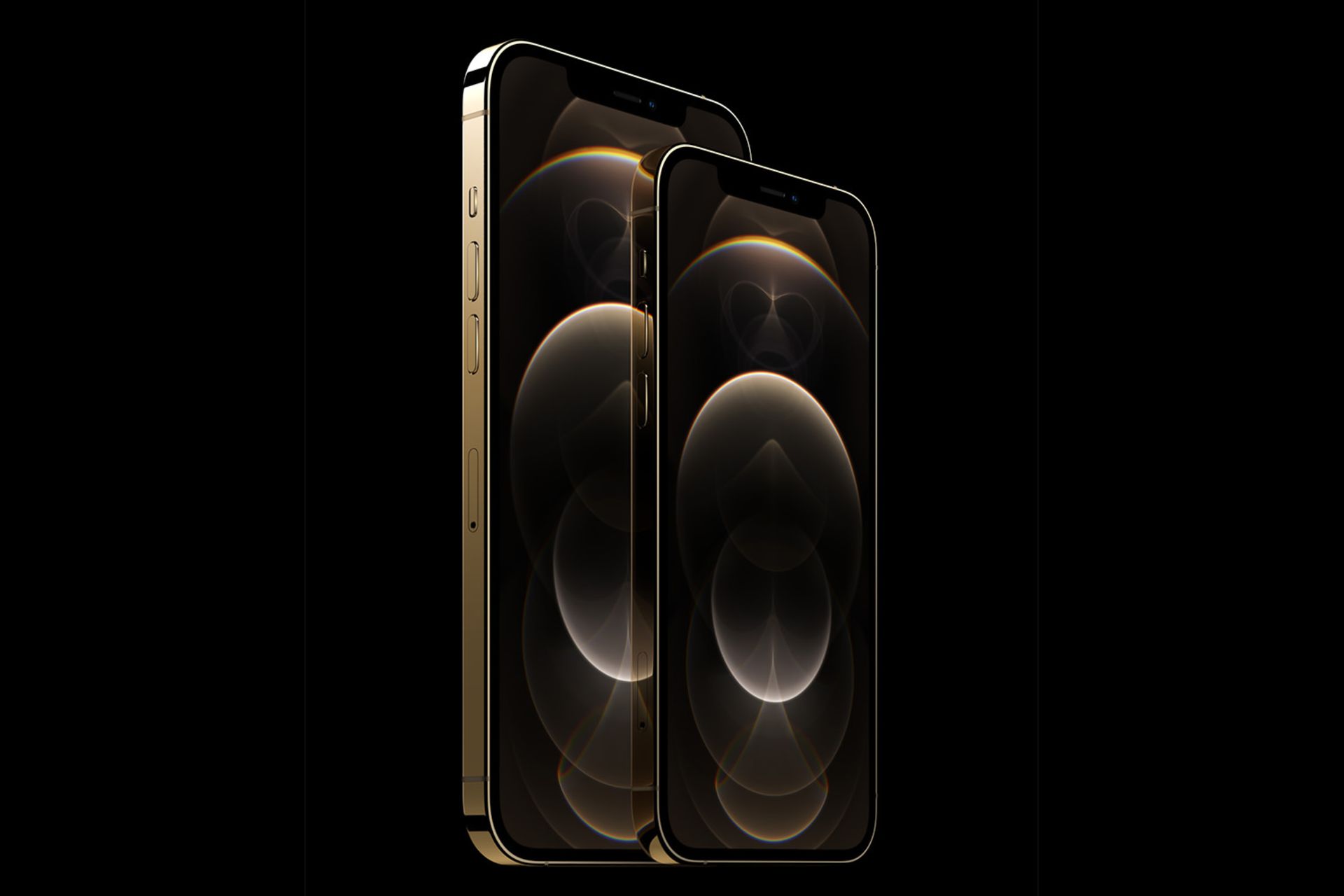 مرجع متخصصين ايران آيفون ۱۲ پرو در كنار Apple iPhone 12 Pro Max رنگ طلايي