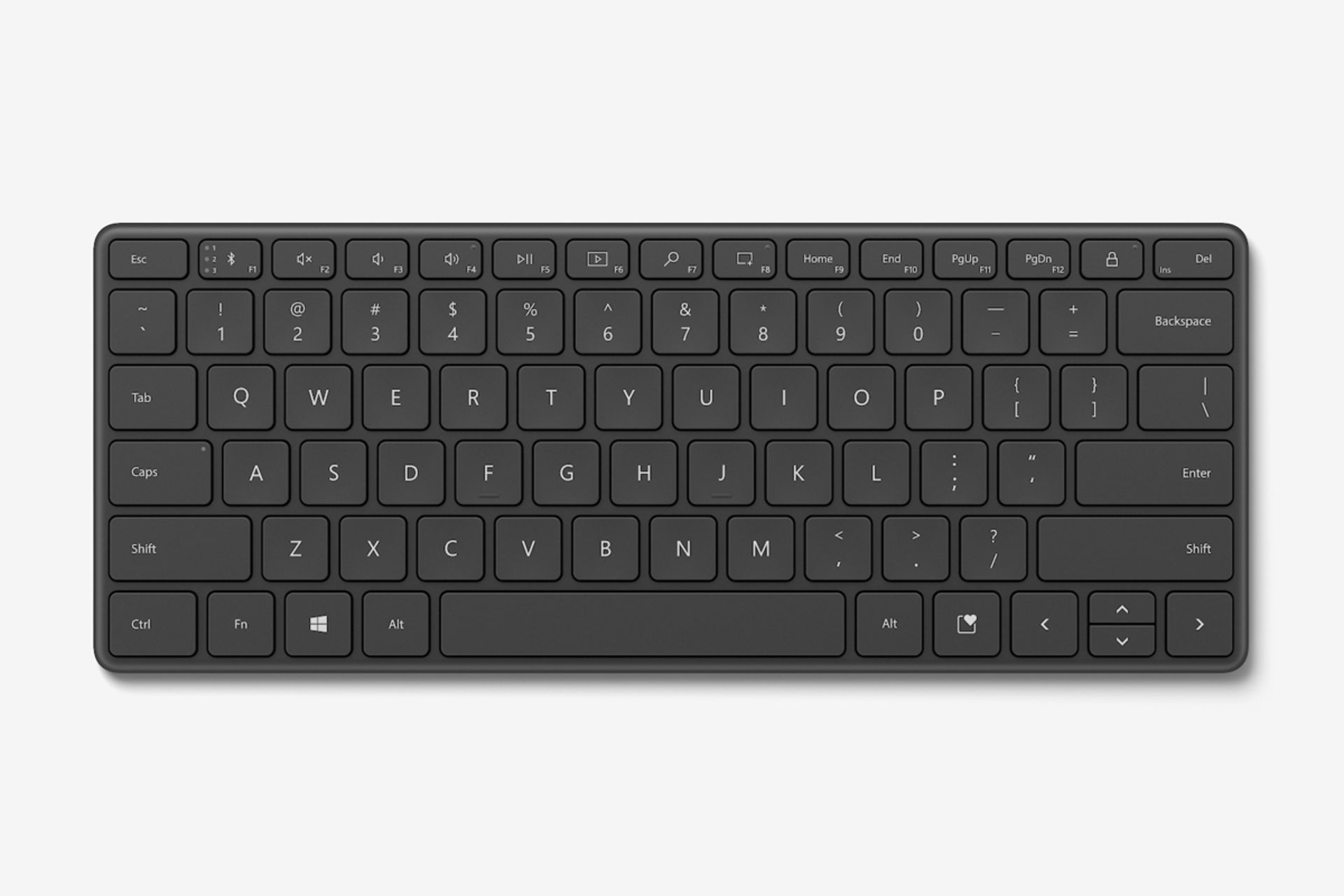 نمای جلو کیبورد مایکروسافت Designer Compact Keyboard مشکی
