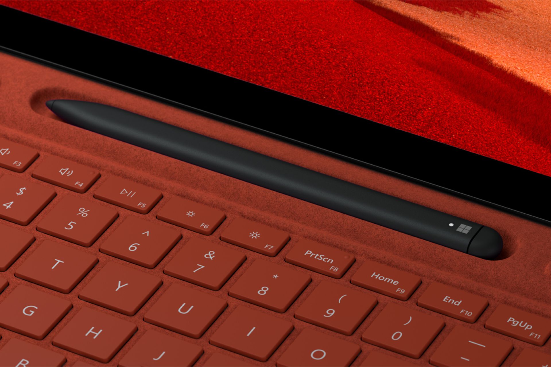 مرجع متخصصين ايران سرفيس پرو ايكس 2020 / Surface Pro X قرمز با سرفيس اسليم پن / Slim Pen