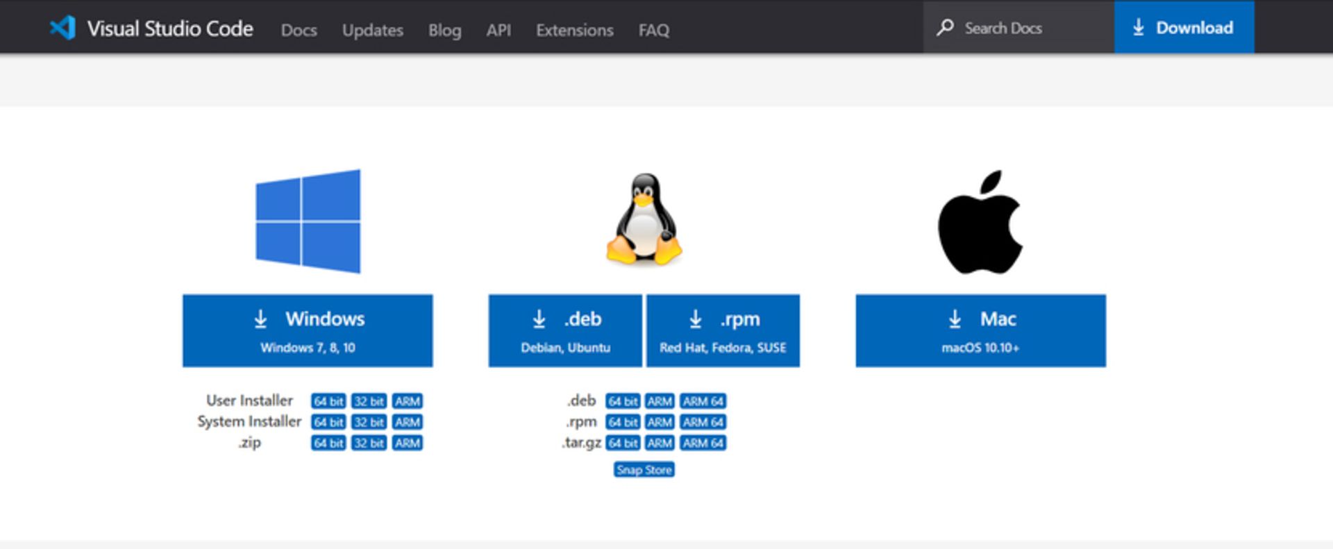 صفحه دانلود ویژوال استودیو کد / Visual Studio Code