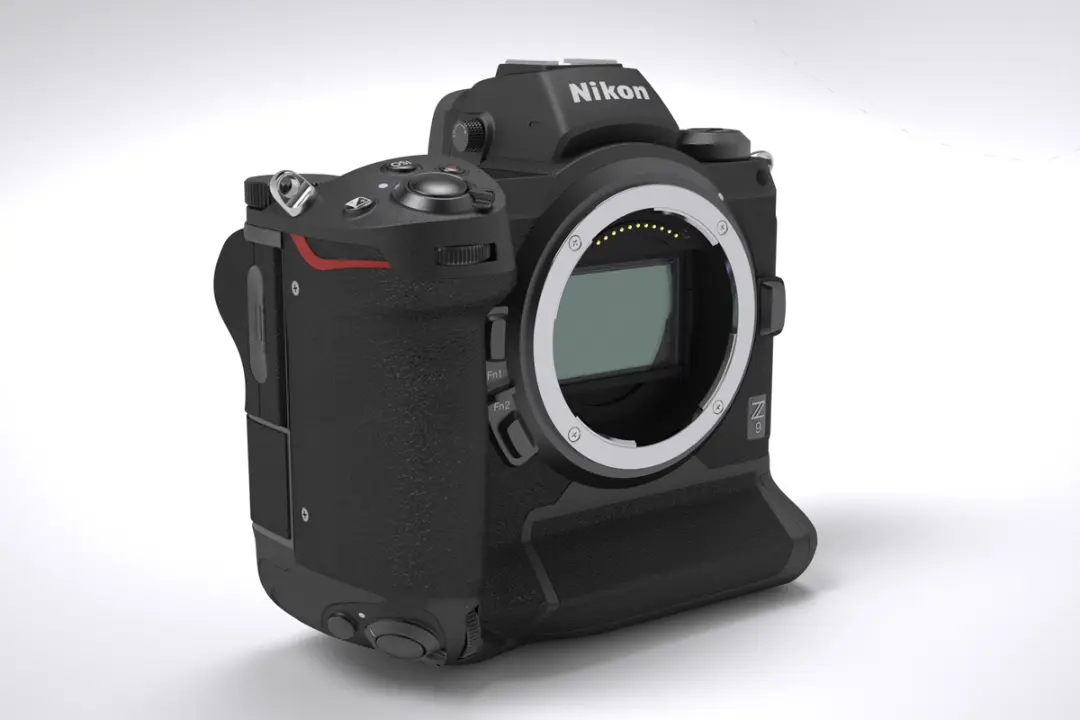دوربین نیکون زد 9 / Nikon Z9 از نمای سه رخ جلو بدون لنز