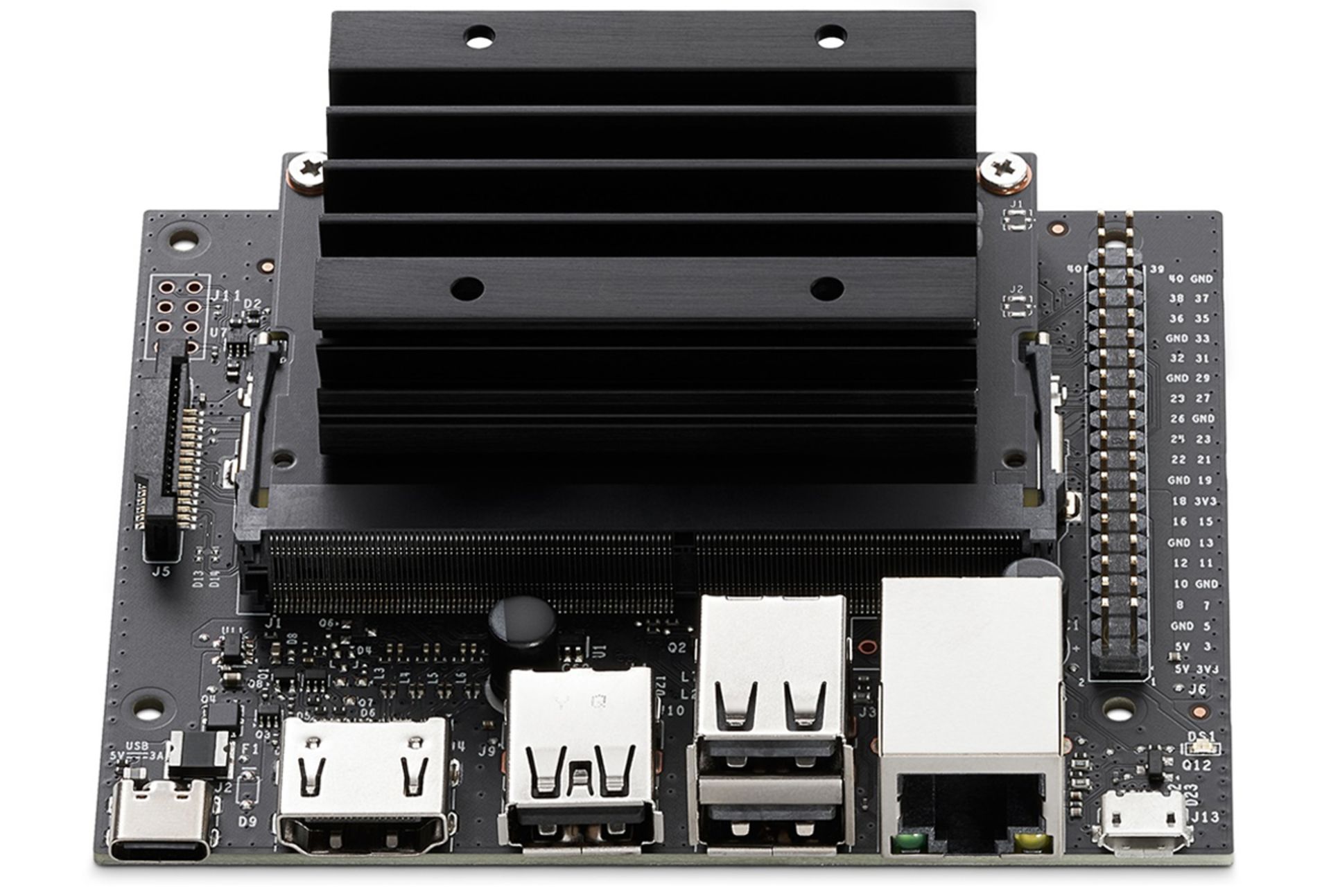 بخش جلویی رایانه تک برد جتسون نانو / Jetson Nano انویدیا