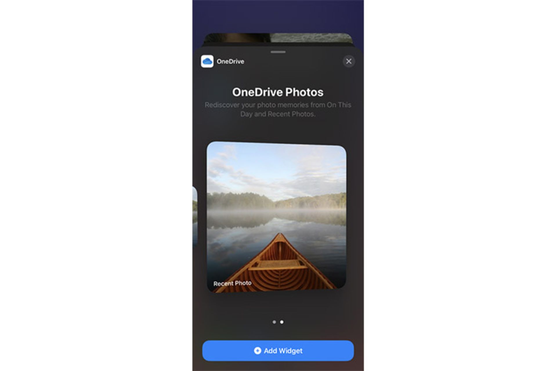 onedrive ios widget