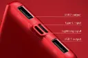 نمایش درگاه‌های پاور بانک PPALL-CEX01 قرمز \