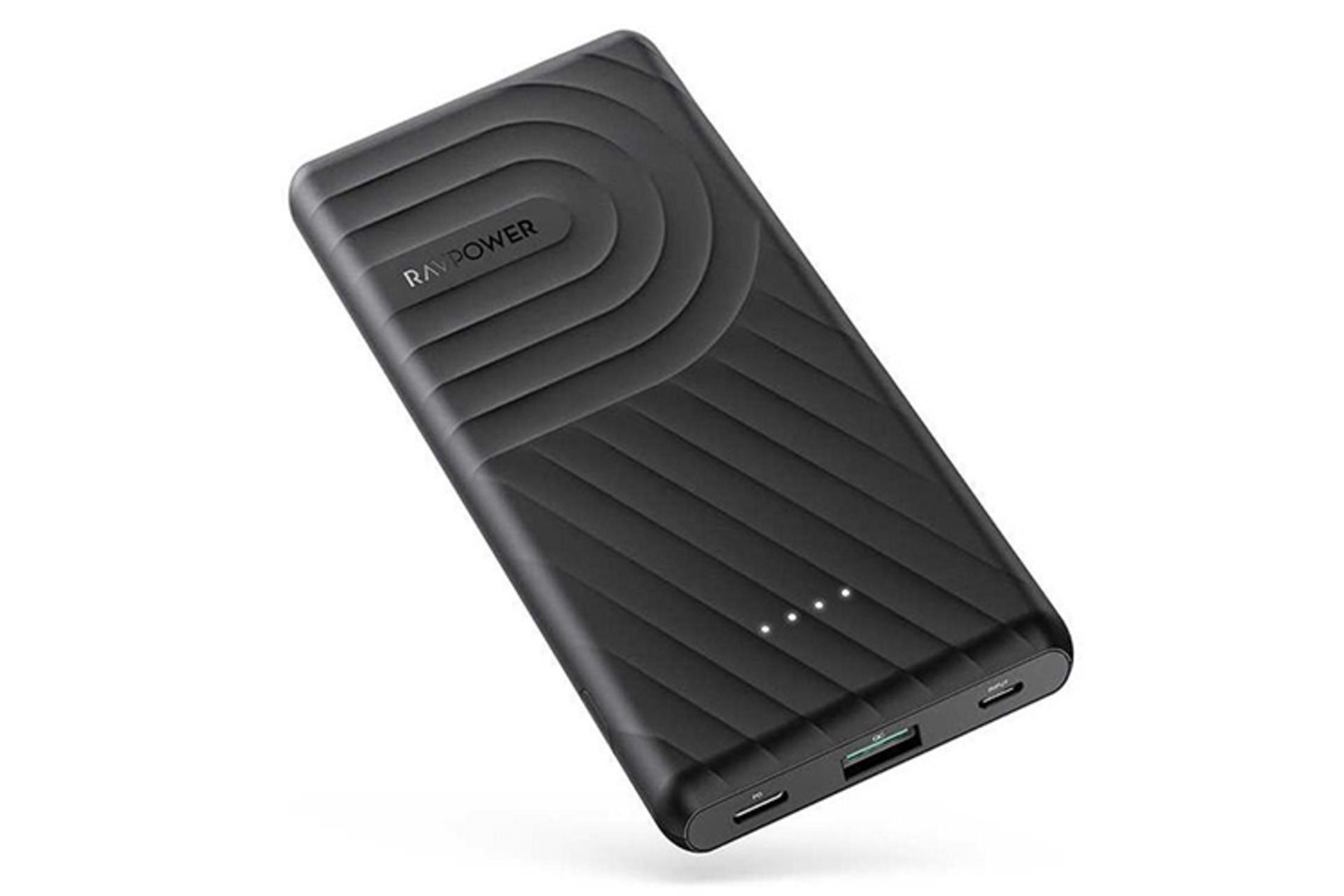 پاور بانک RAVPower-RP-PB195 و نمای درگاه‌های آن