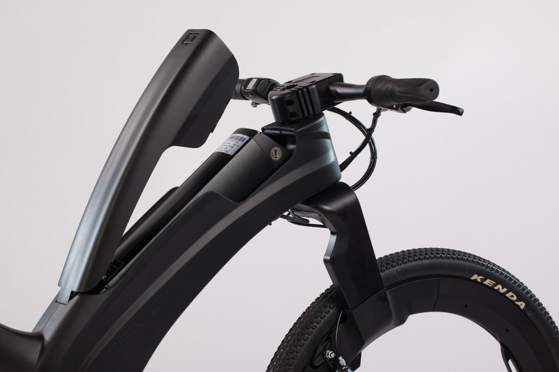 چرخ جلو و فرمان دوچرخه برقی بدون توپی ریوو / Hubless Reevo ebike سیاه رنگ