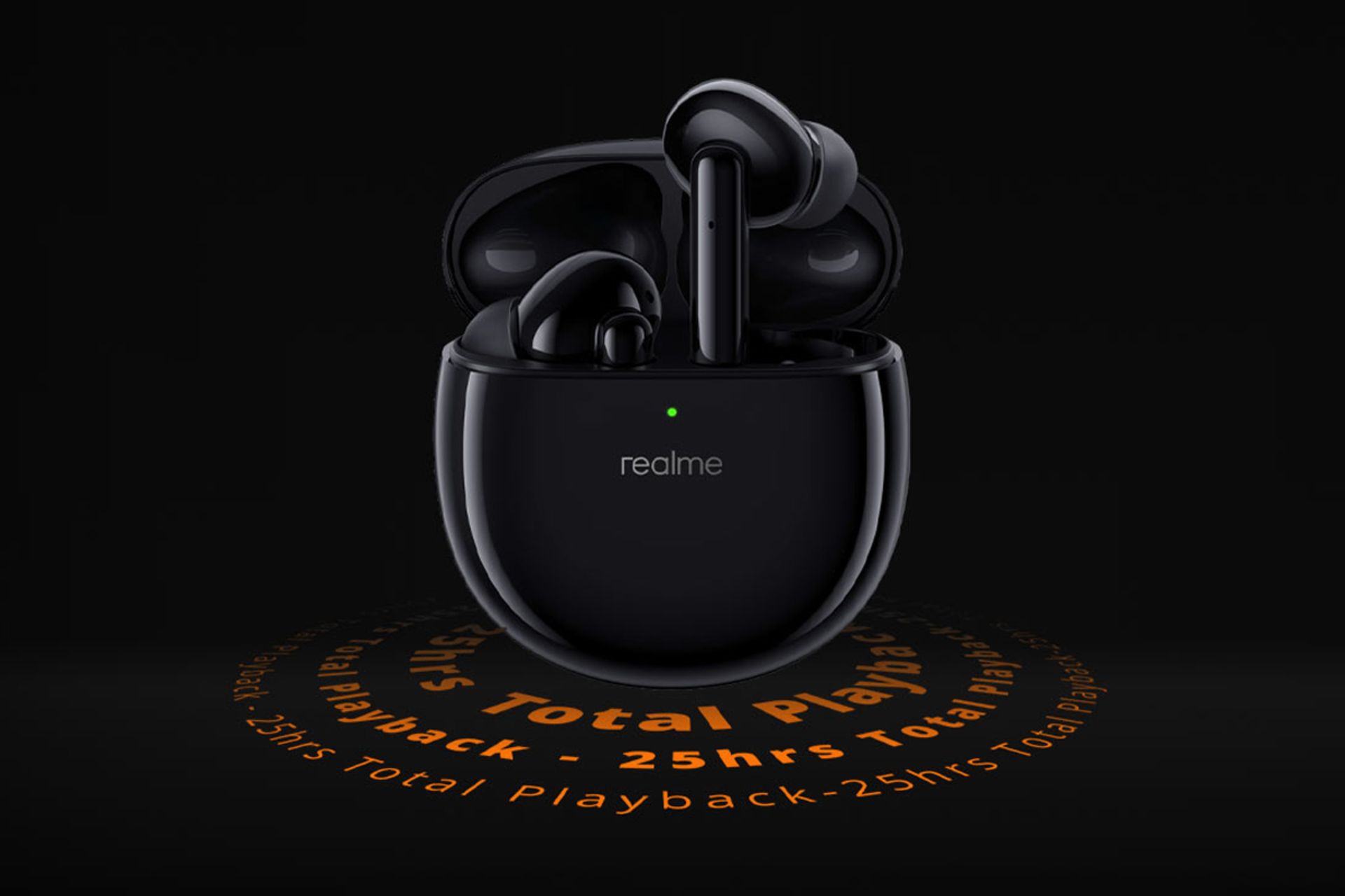 ریلمی بادز ایر پرو / Buds Air Pro کیس شارژ‌ مشکی نمتی جلو