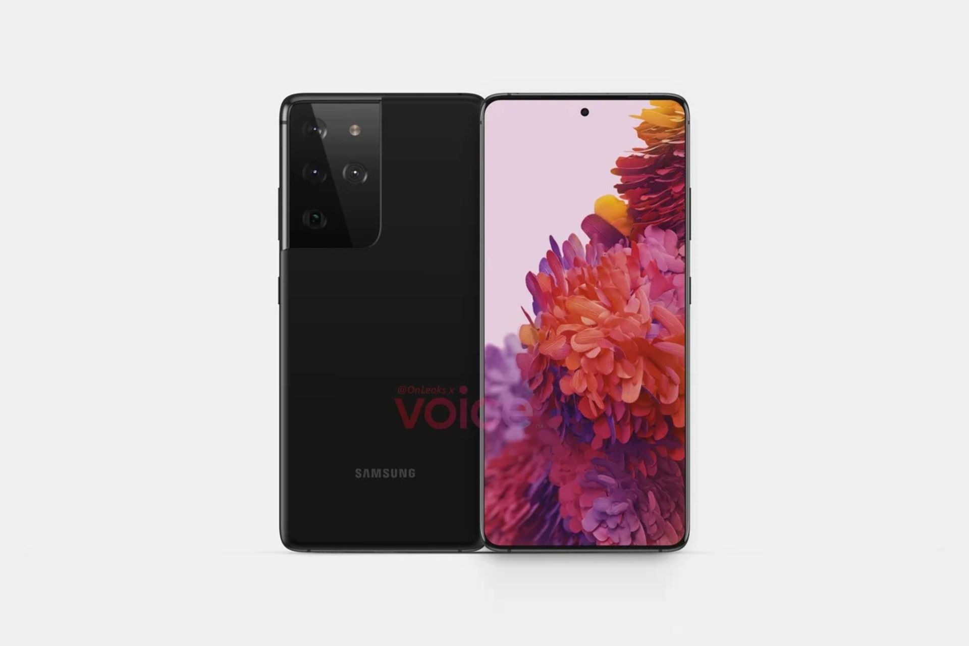 رندر گلکسی اس ۳۰ اولترا / Galaxy S30 Ultra نمایشگر و پنل پشتی مشکی