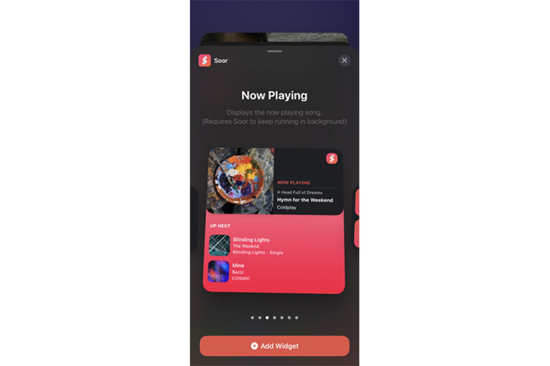 soor music ios widget