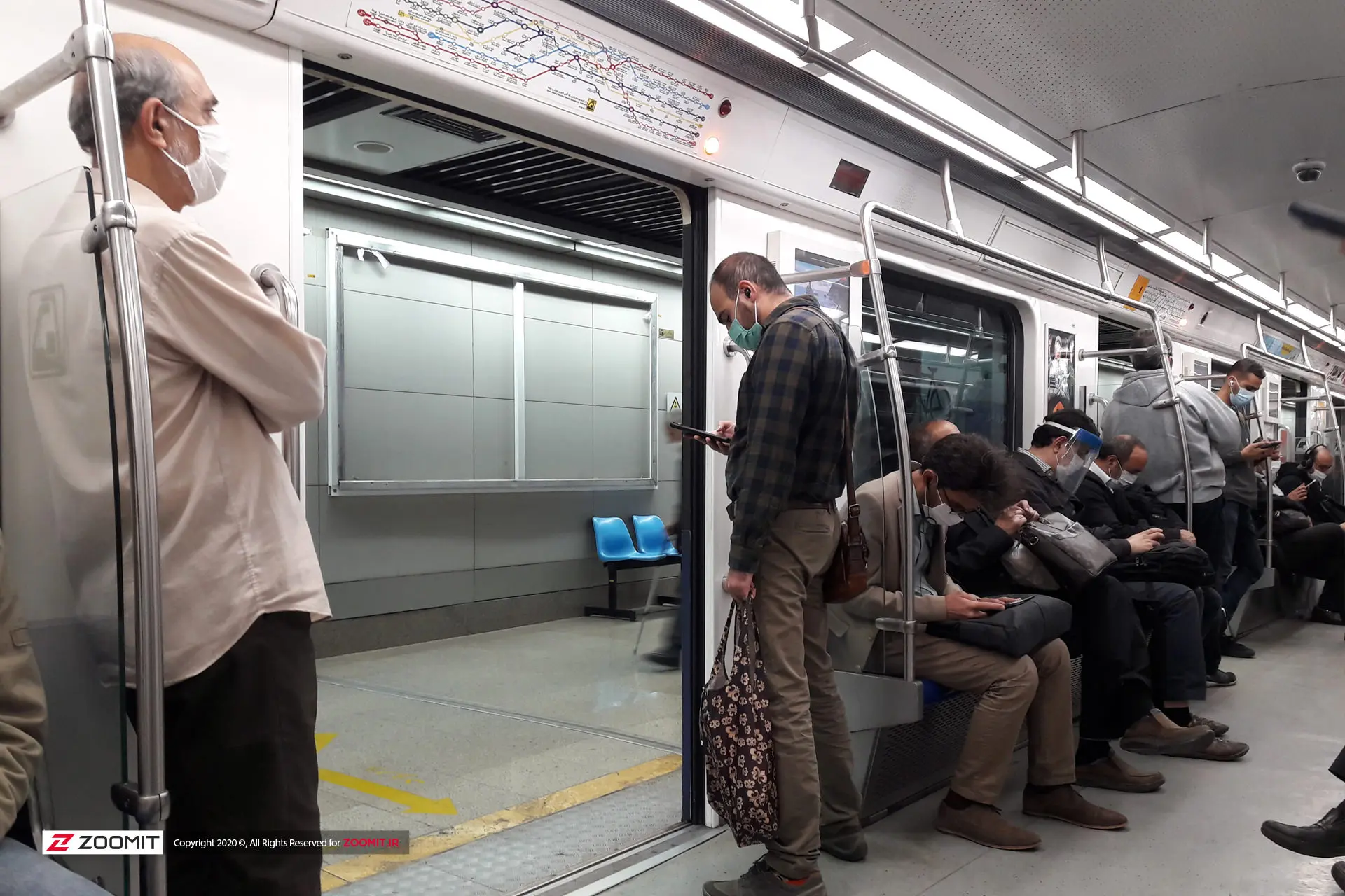 مترو تهران کرونا ماسک