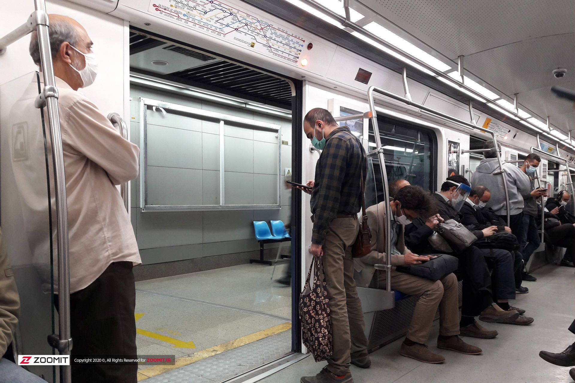 مترو تهران کرونا ماسک