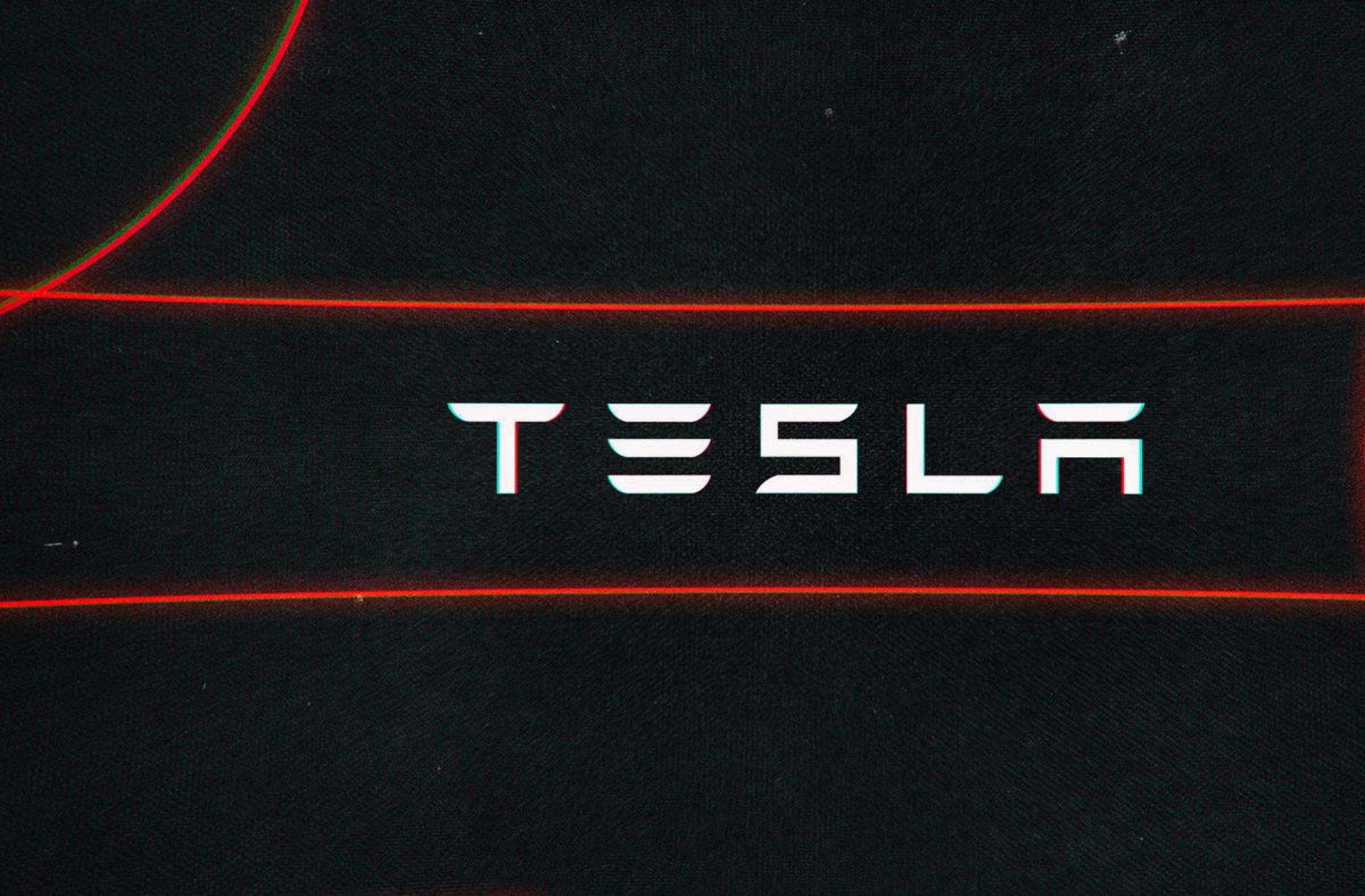 تسلا / tesla با رنگ سفید در زمینه مشکی