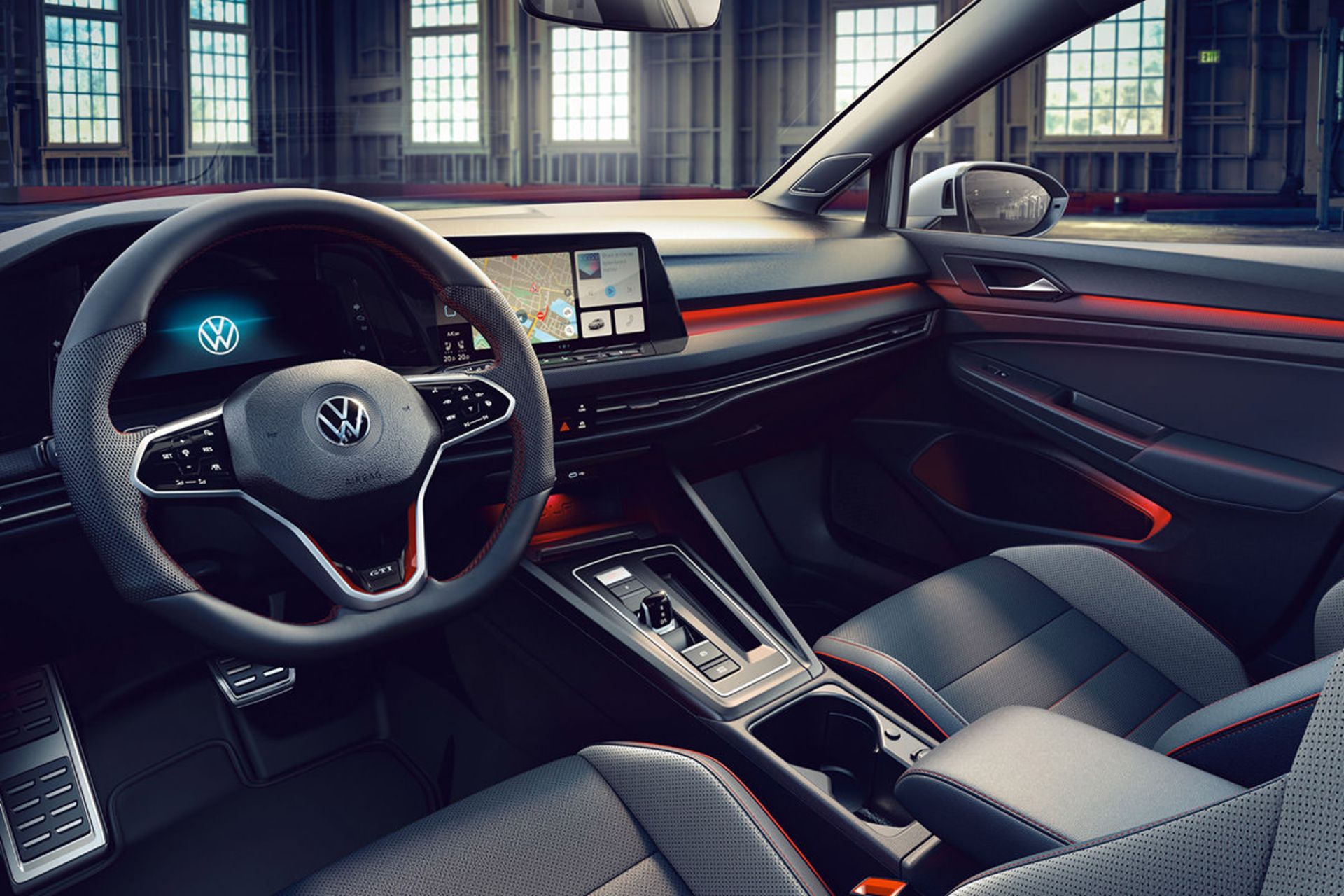 مرجع متخصصين ايران نماي داخل كابين هاچ بك / Hatchback فولكس واگن گلف جي تي آي كلاب اسپرت / 2021 Volkswagen Golf GTI Clubsport سفيد رنگ