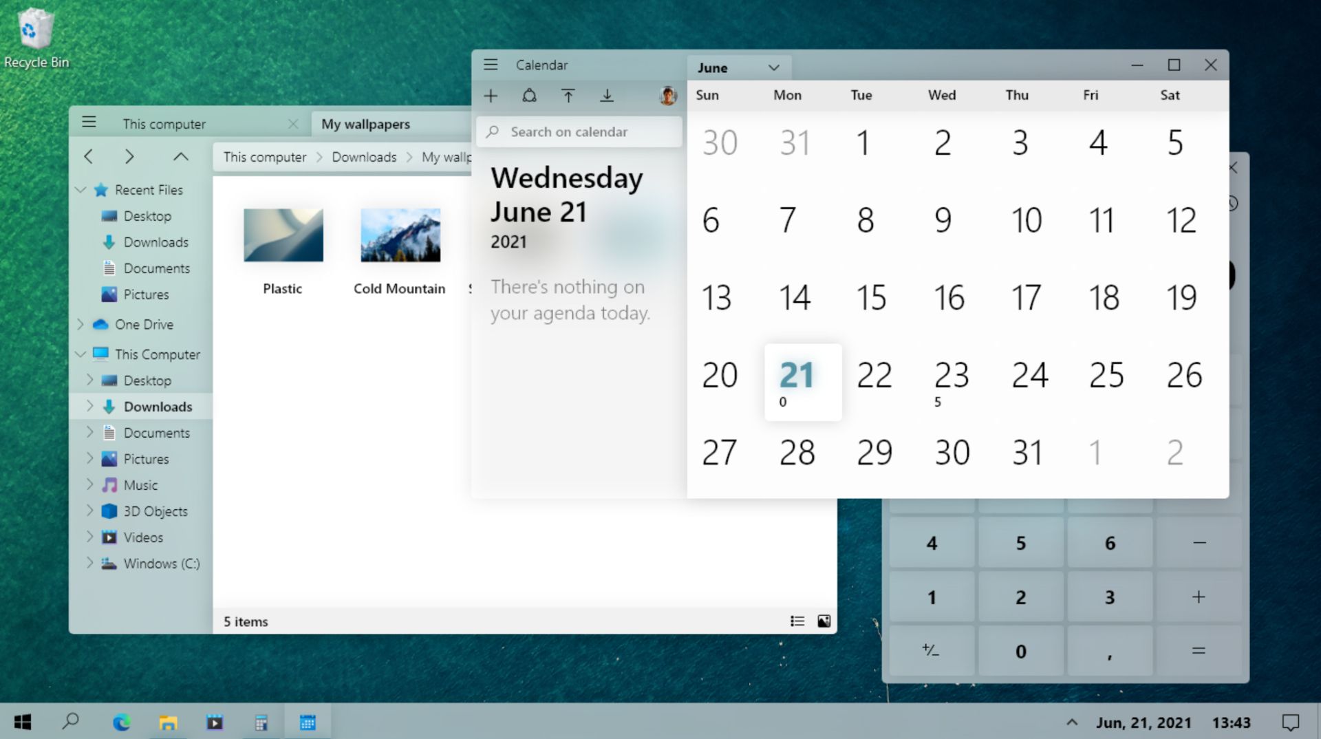 طراحی مفهومی جدید ویندوز ۱۰ / Windows 10 نسخه آپدیت شده تقویم