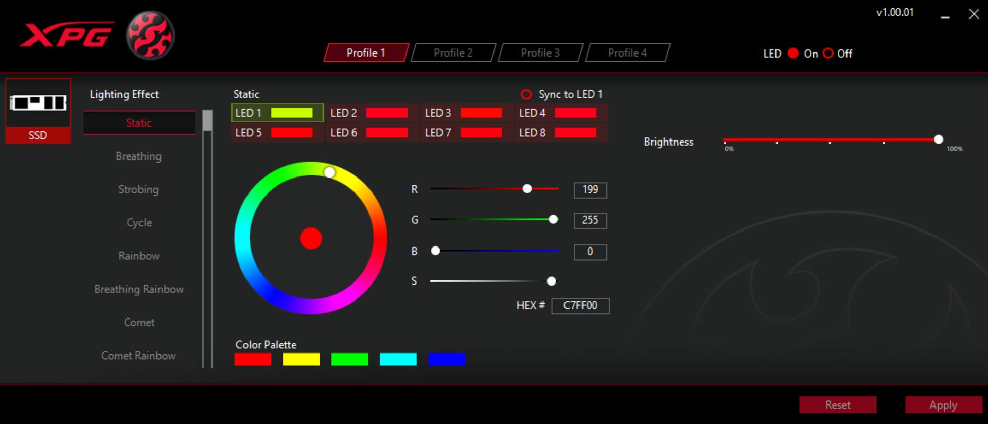 نرم افزاری XPG RGB برای شخصی‌ سازی نور LED های SSD S40G