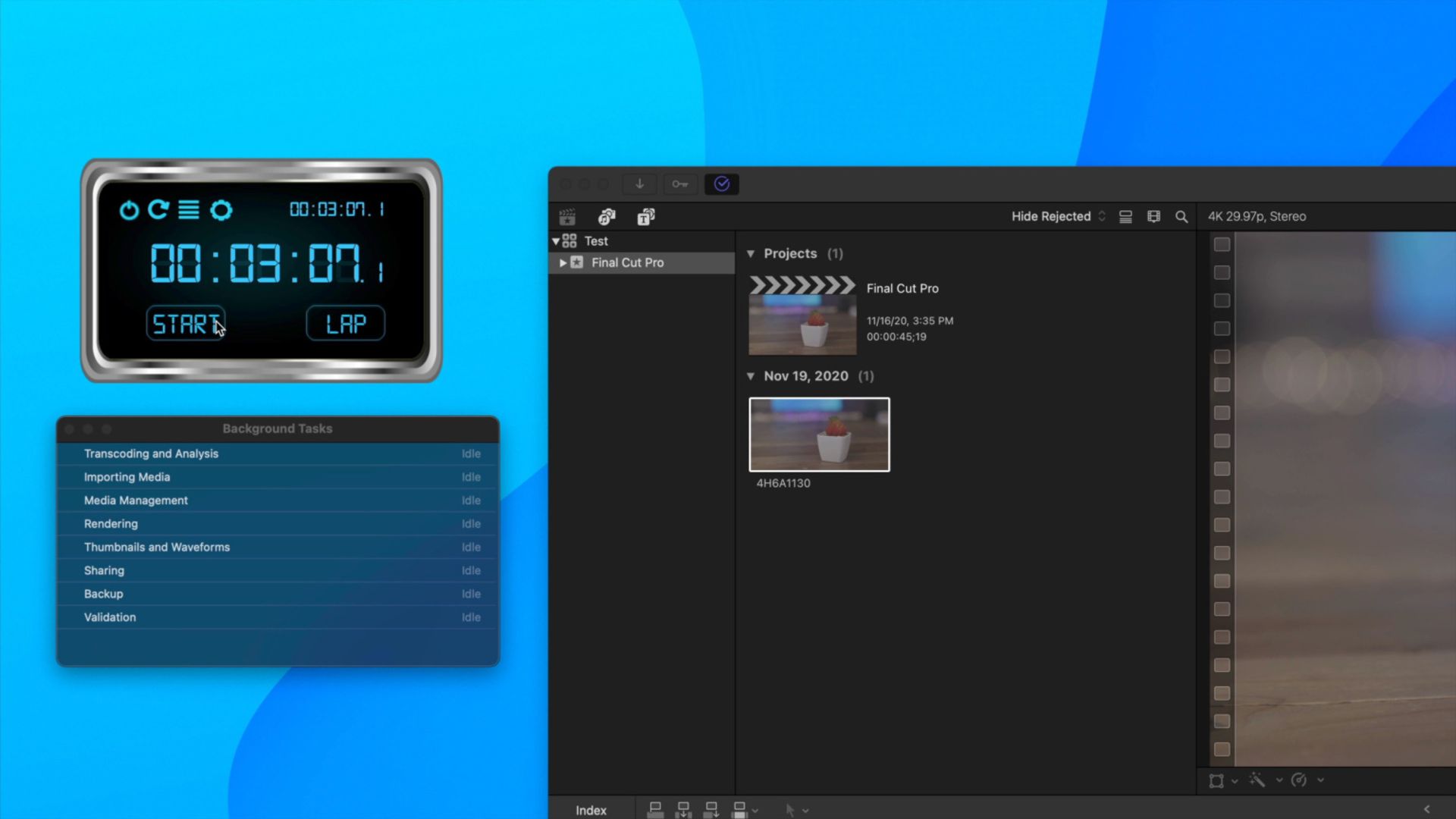 زمان رندر شدن ویدئو در مک پرو