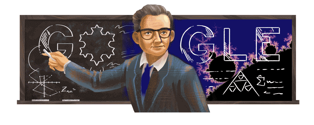 دودل گوگل / Google Doodle با حضور بنوآ مندلبرو / Benoit Mandelbrot پدر هندسه فراکتالی