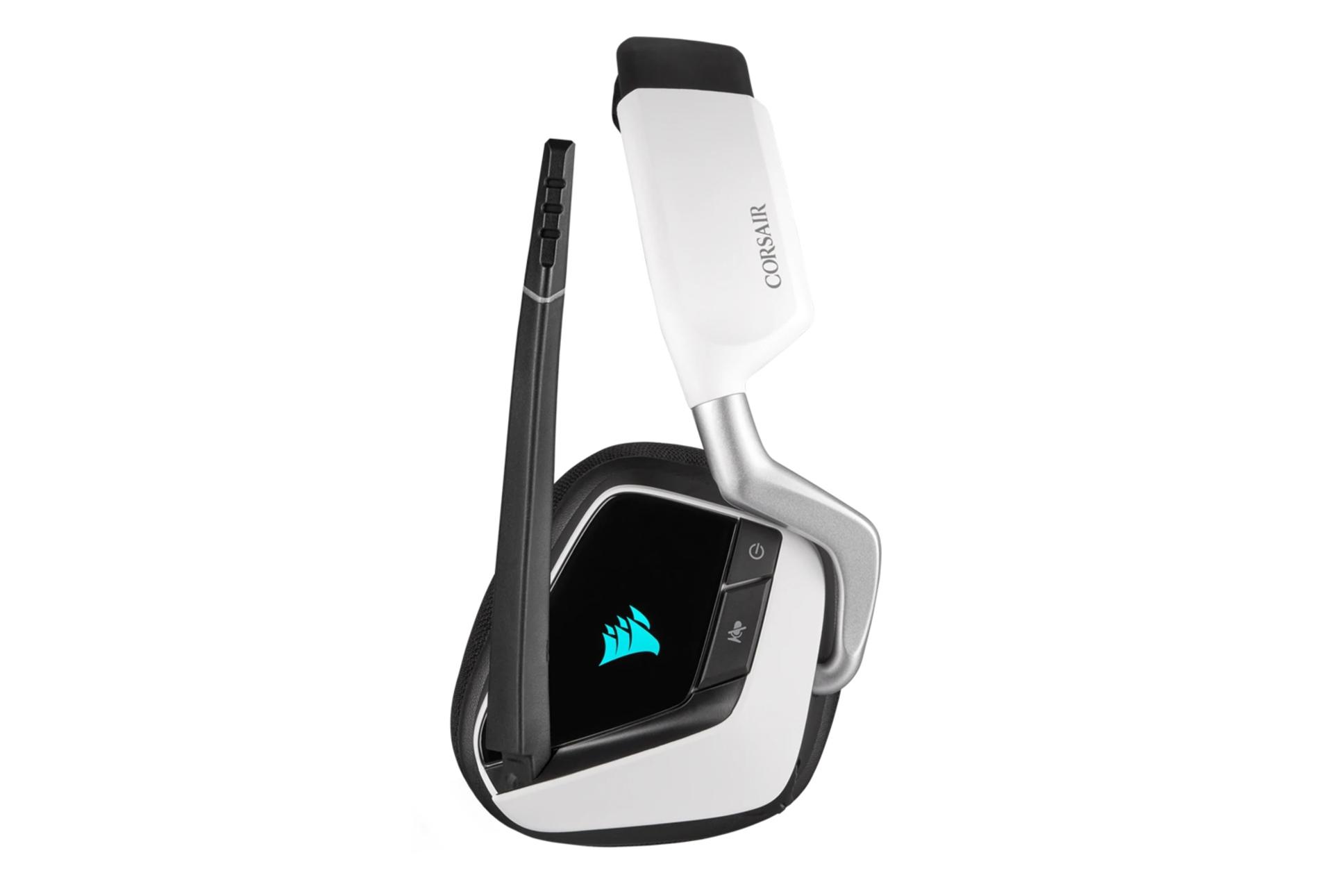 نمای کناری هدست گیمینگ کورسیر VOID RGB الیت وایرلس Corsair VOID RGB Elite Wireless سفید