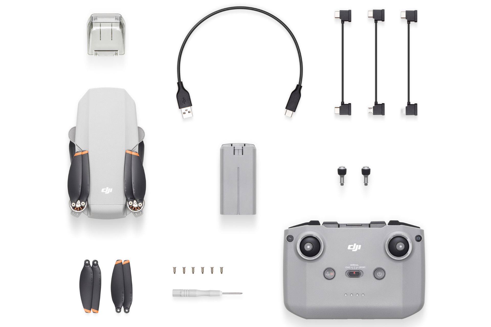 محتویات جعبه پهپاد دی جی آی DJI Mini 2