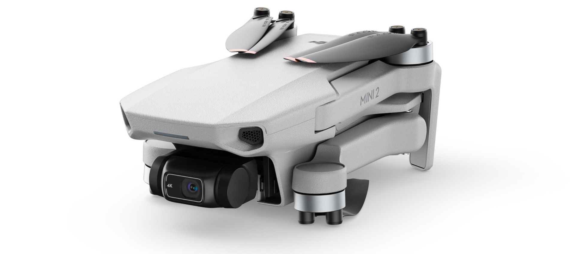 پهپاد دی جی آی DJI Mini 2 درحالت تاشده از نمای سه رخ جلو