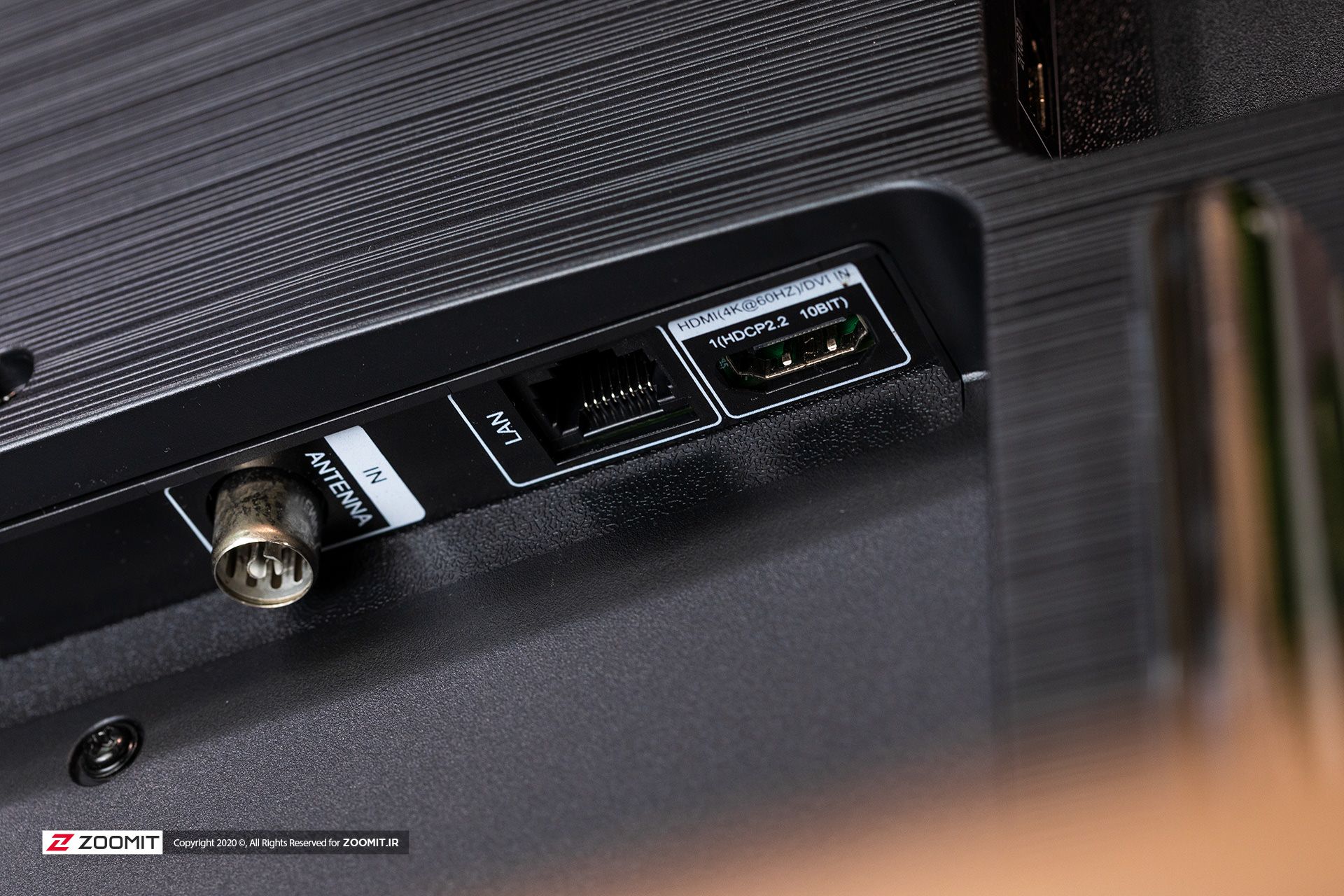 درگاه Lan، سومین HDMI و آنتن در تلویزیون ke821s جی پلاس