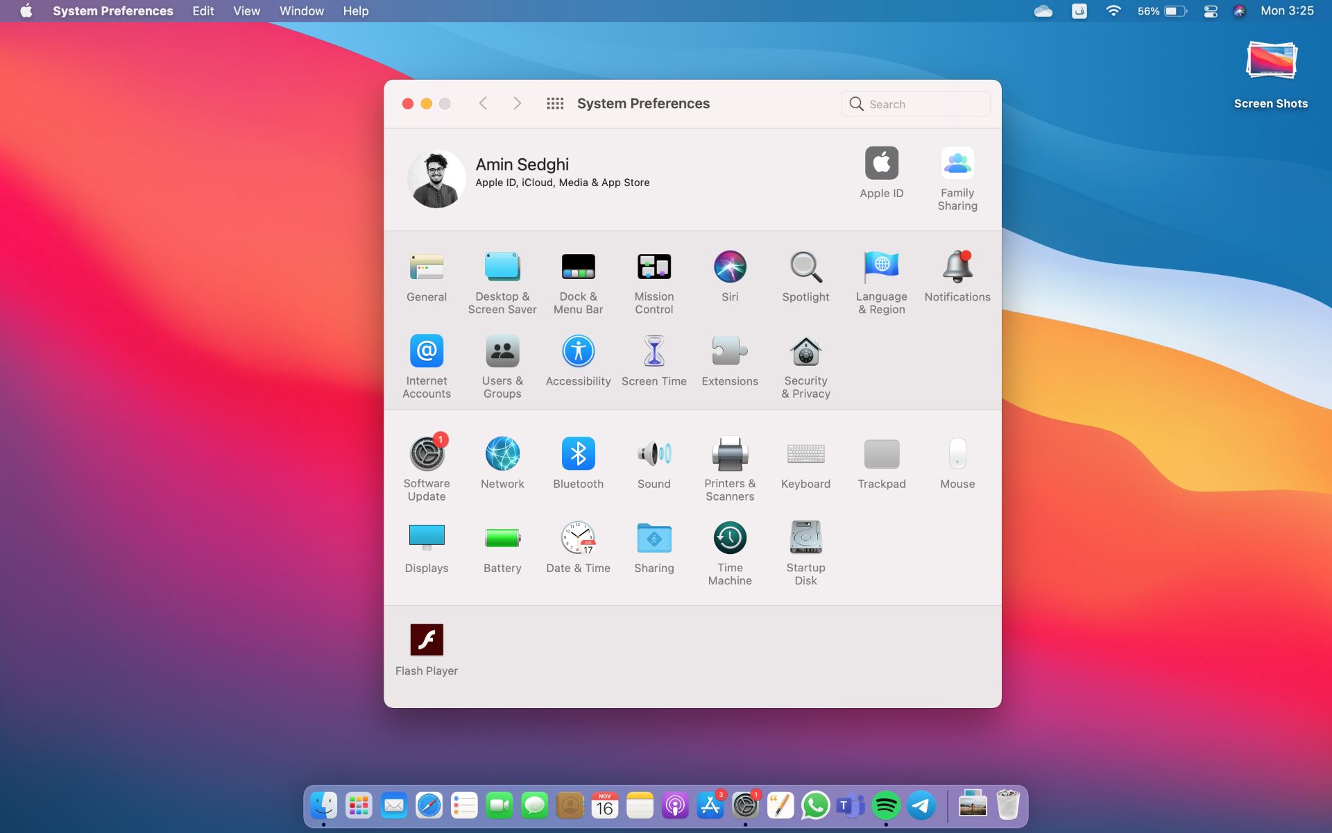System Preferences مک او اس بیگ سر