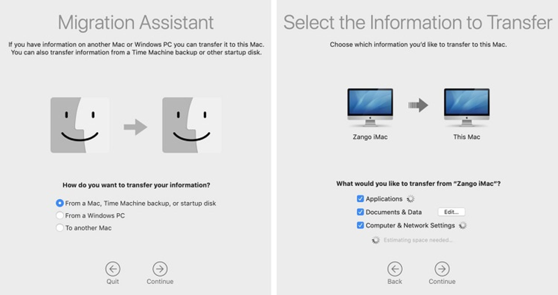 آموزش انتقال فایل با برنامه Migration Assistant در مک بوک