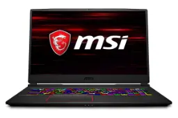 نمای جلو لپ تاپ ام اس آی GE75 ریدر 10SGS با صفحه روشن