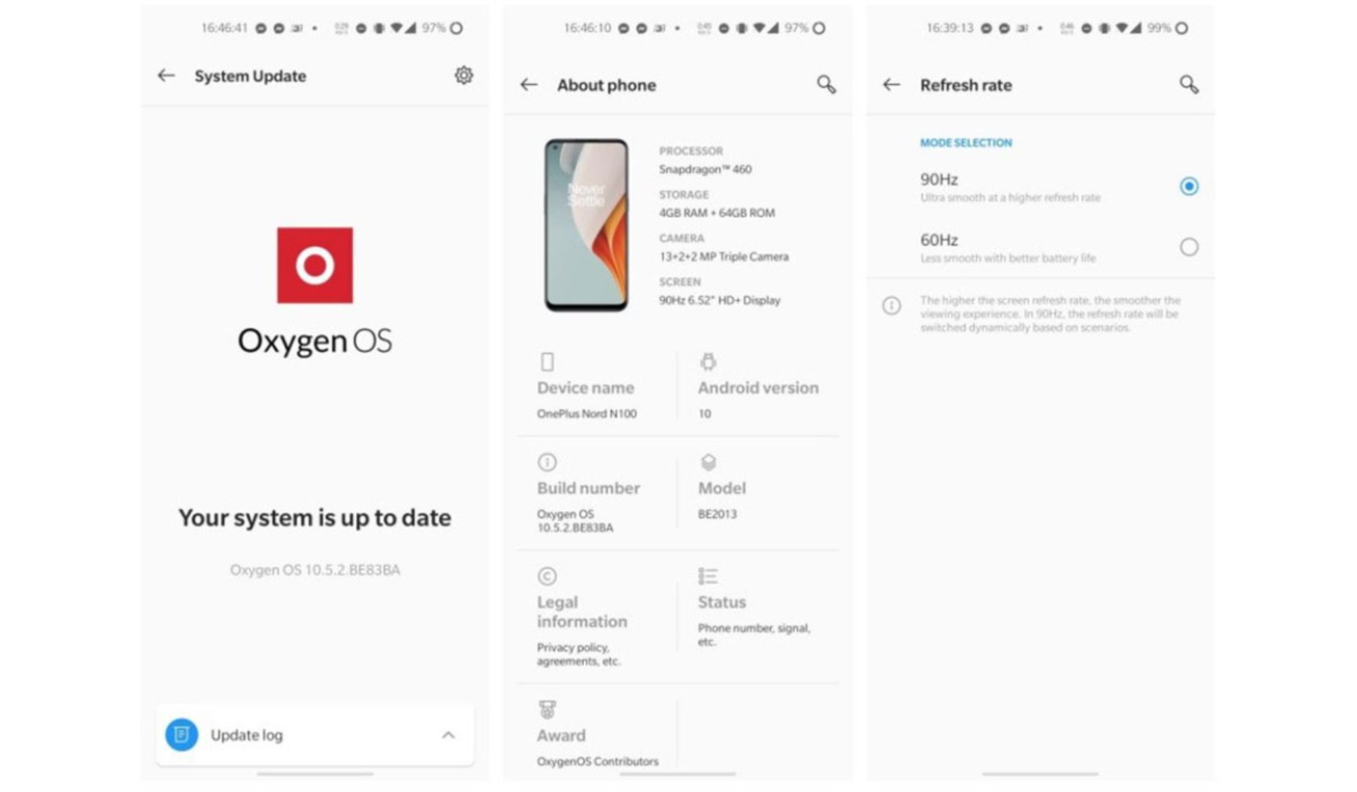 اسکرین شات تنظیمات Nord N100