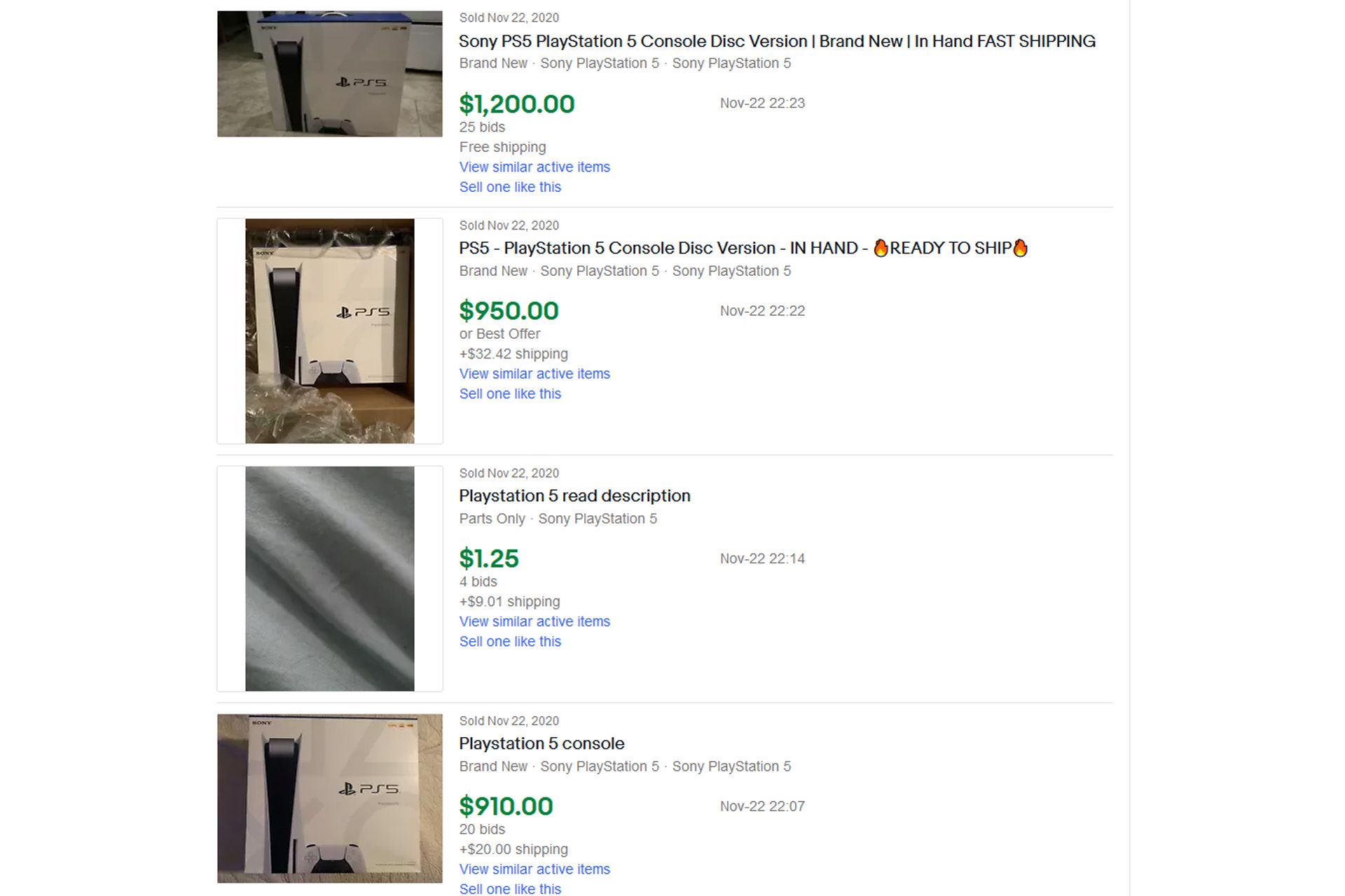 قیمت پلی استیشن 5 در eBay