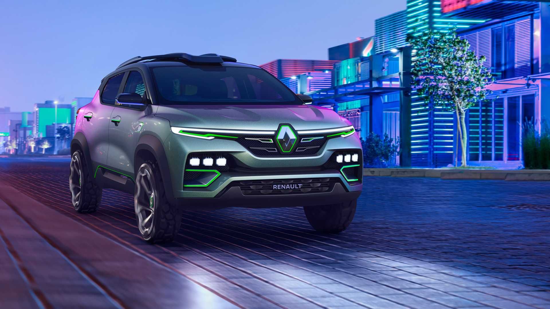 نمای جلو کراس اور مفهومی رنو کیگر / Renault Kiger Crossover در خیابان