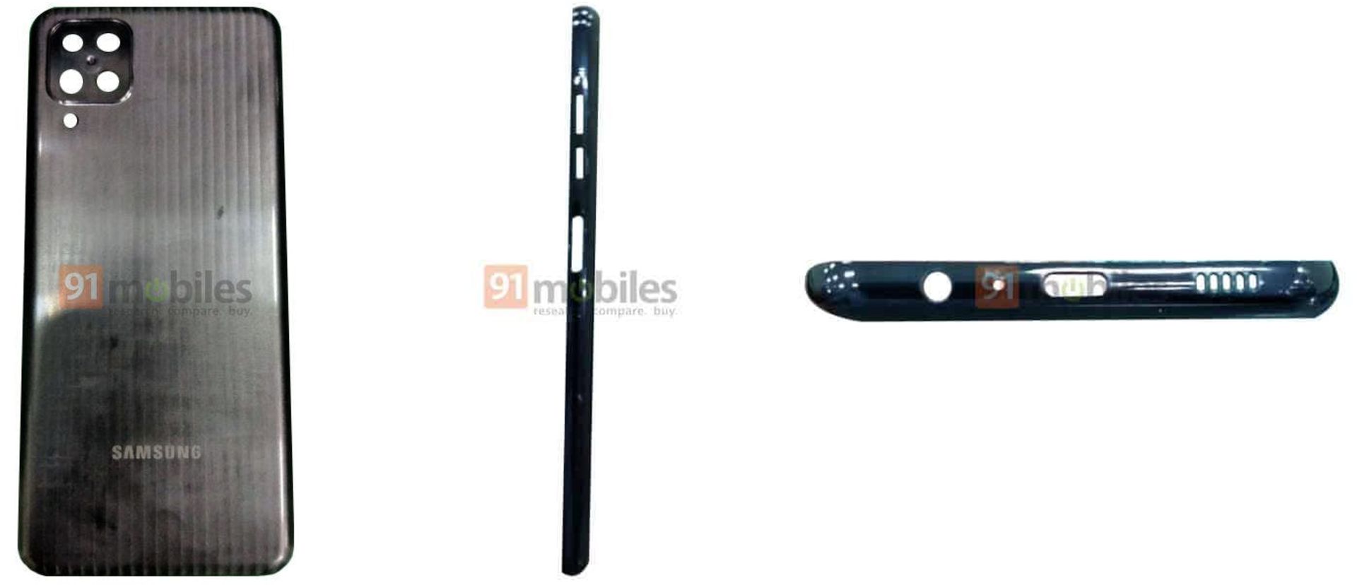 نمای پشت و نیم رخ و پایین بدنه گلکسی ام ۱۲ / Galaxy M12 سامسونگ