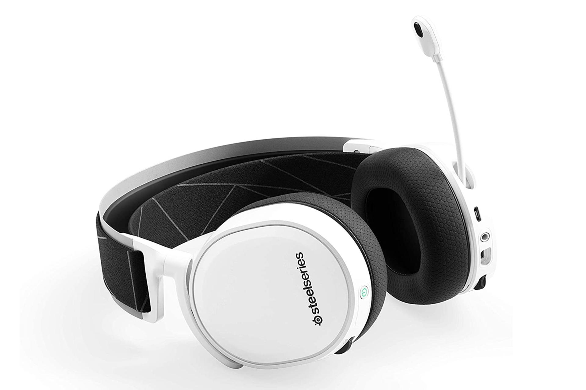 نمای کناری هدست گیمینگ استیل سریز SteelSeries Arctis 7 سفید