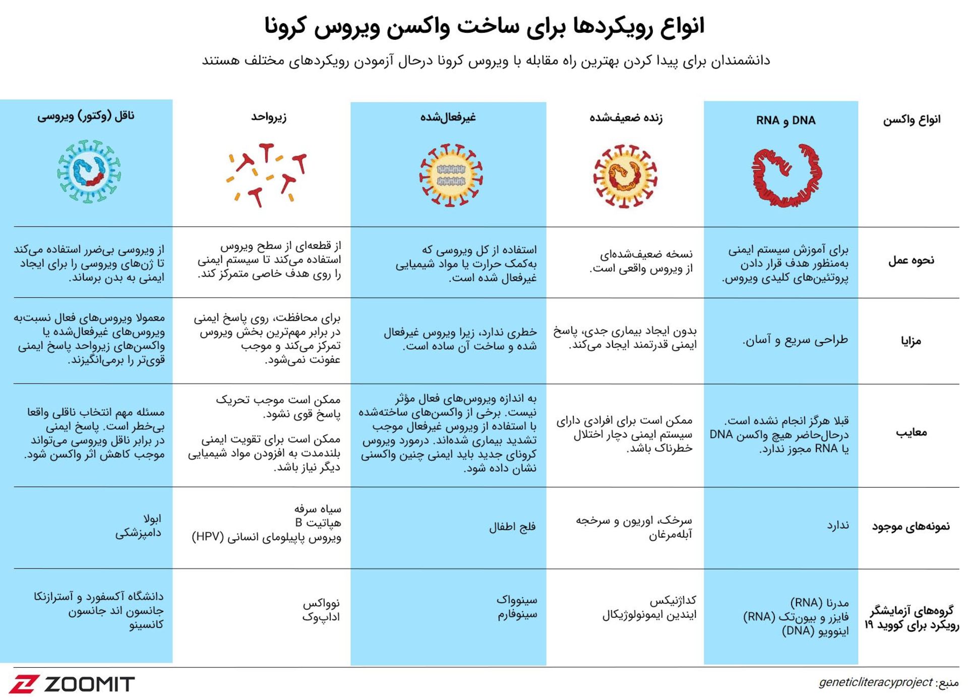 رویکردهای مختلف برای ساخت واکسن کرونا