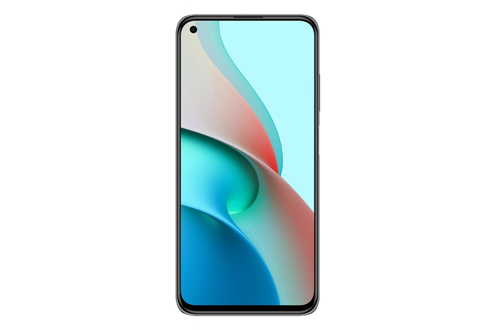 نمای جلو گوشی شیائومی ردمی نوت 9 نسخه 5G با صفحه روشن