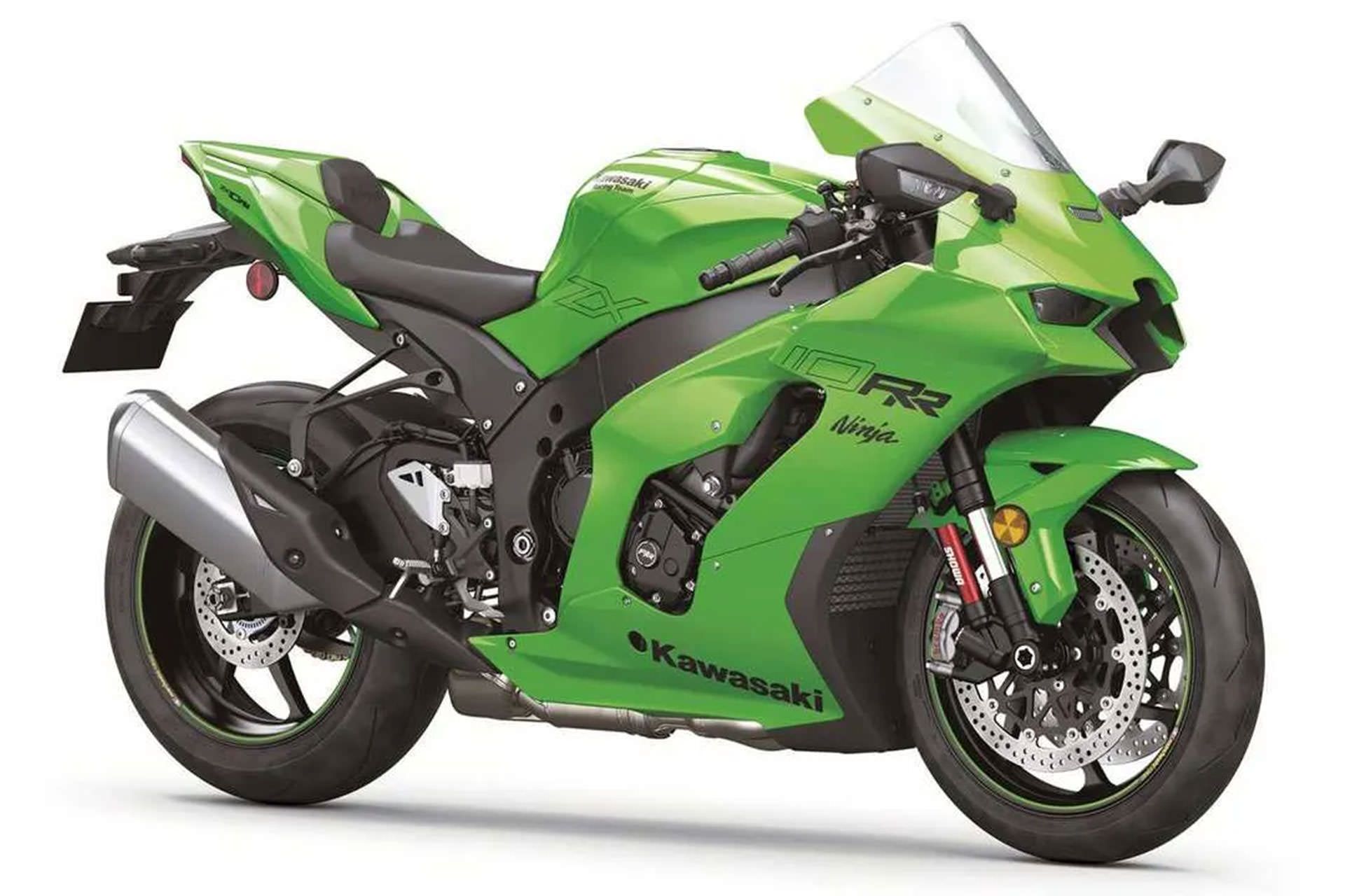 نمای جانبی موتورسیکلت کاوازاکی نینجا / Kawasaki Ninja ZX-10R سبز رنگ