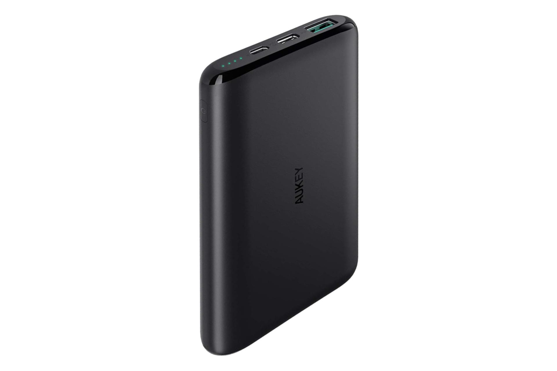 نمای کناری پاور بانک آکی PB-XN10 با ظرفیت 10000 میلی‌آمپر ساعت Aukey Sprint Slimline PB-XN10 10000