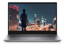 نمای جلو لپ تاپ دل اینسپایرون 5400 و نمایش نمایشگر و کیبورد