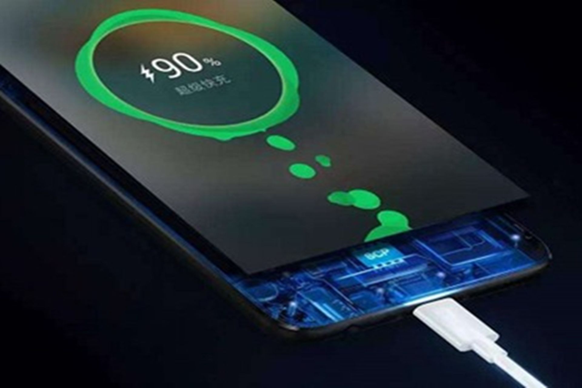 نمایی از شارژ سریع گوشی