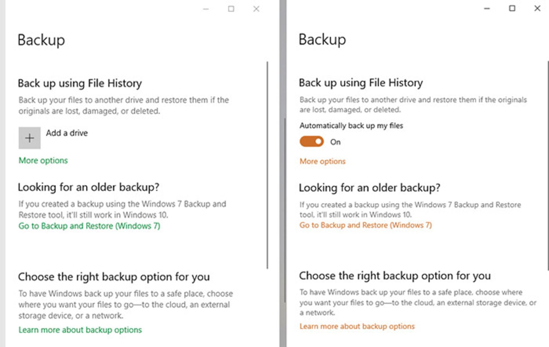 پشتیبان گیری ویندوز ۱۰
