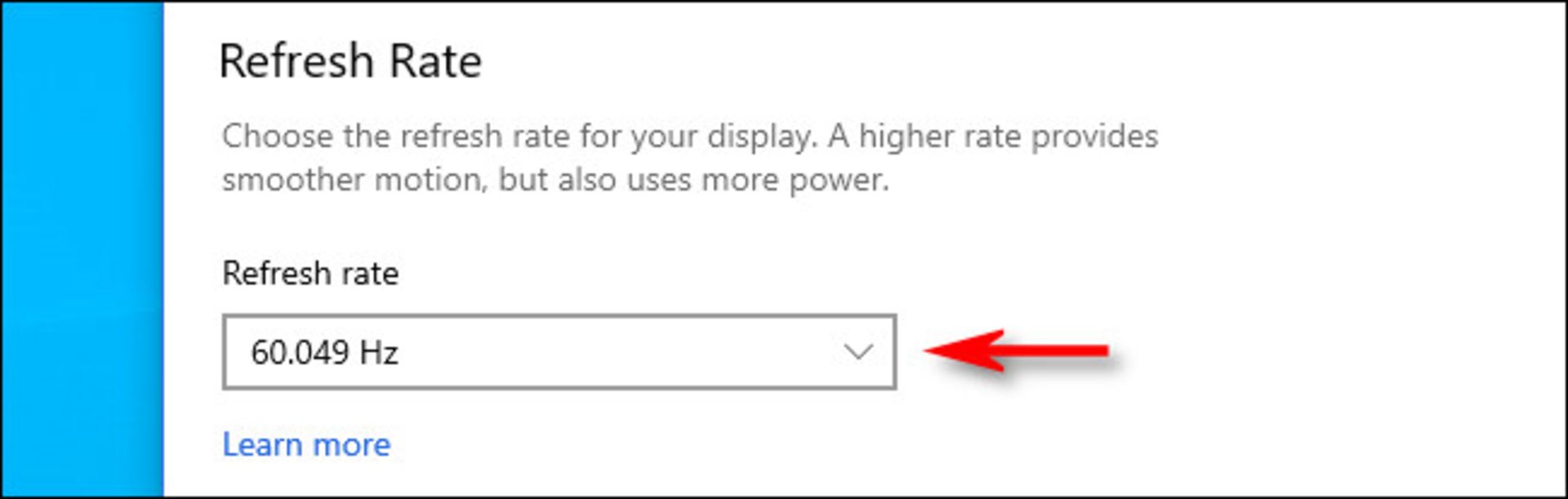 تغییر نرخ تازه‌سازی در تنظیمات نمایشگر (Display Settings) - 3