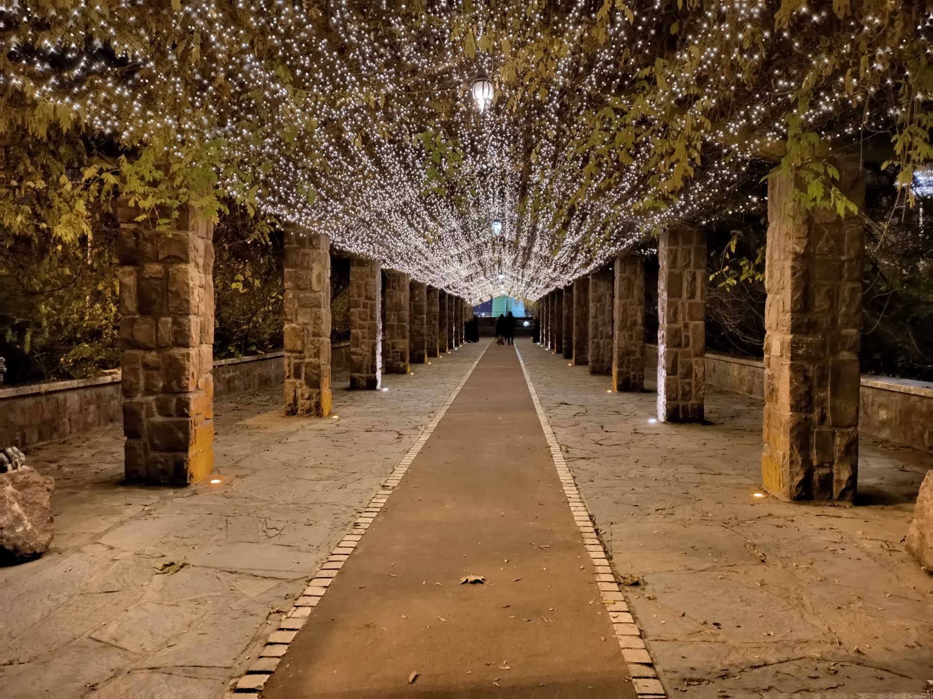 نمونه عکس ۲ برابری دوربین اصلی گوشی هواوی Y9a در تاریکی - چراغانی یکی از ورودی‌های فرعی پارک آب و آتش تهران