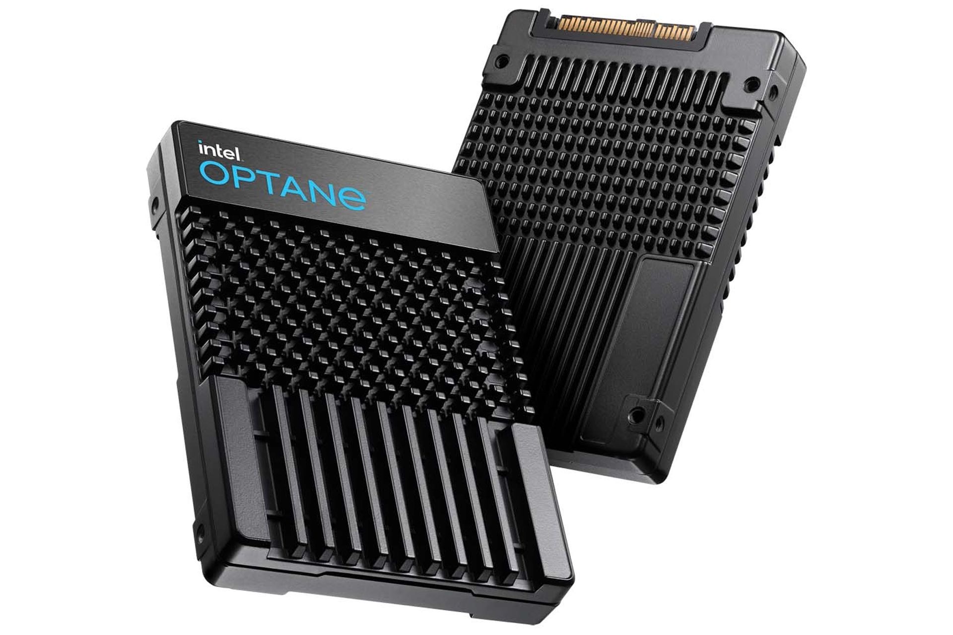 درایو Intel P5800X اس اس دی اپتین از نمای جلو و پشت