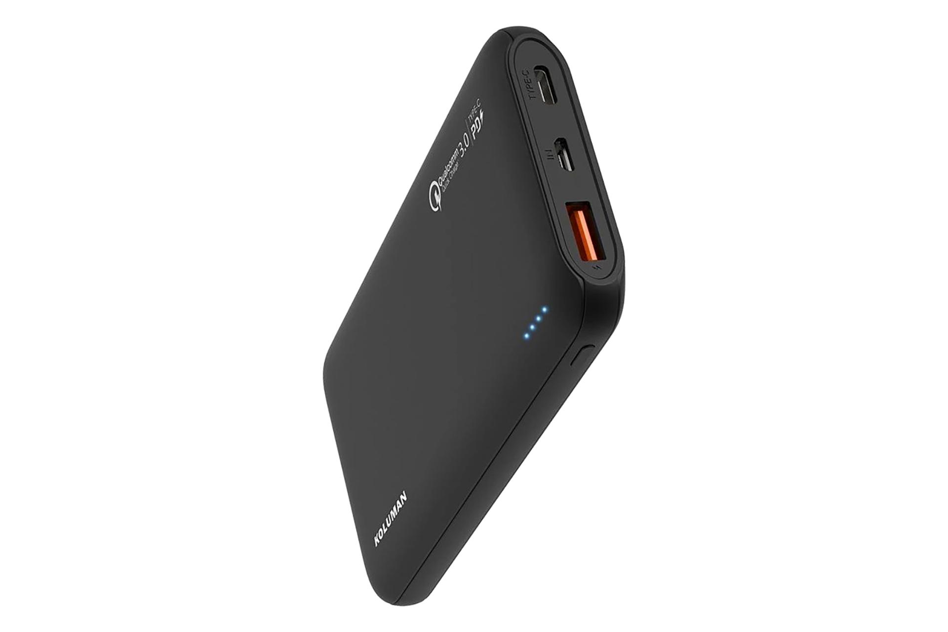 درگاه پاور بانک کلومن KP-355 با ظرفیت 10000 میلی‌آمپر ساعت Koluman KP-355 10000mAh مشکی