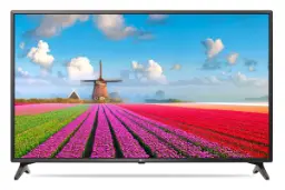 تلویزیون ال جی 49LJ6200 از نمای جلو با صفحه روشن